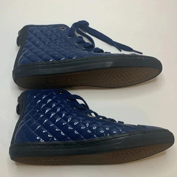 GEOX Quilted Hi Top Sneakers Cobalt Blue Size 9 Waterproof - Picture 7 of 14
